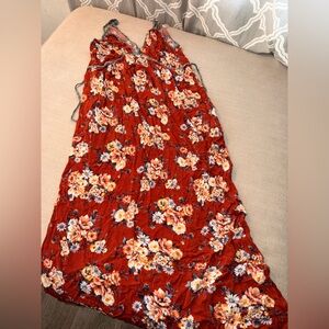 Xhilaration Red Floral Maxi Dress